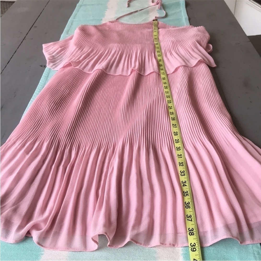 H by Halston Pleated Halter Midi Dress Pink Pearl Backless 10 NWT - Picture 12 of 12